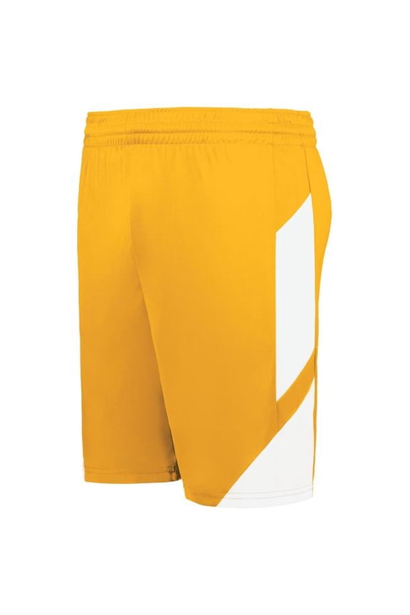 1736.245.2XL Step-Back Modern Fit Basketball Shorts, Gold & White - 2XL