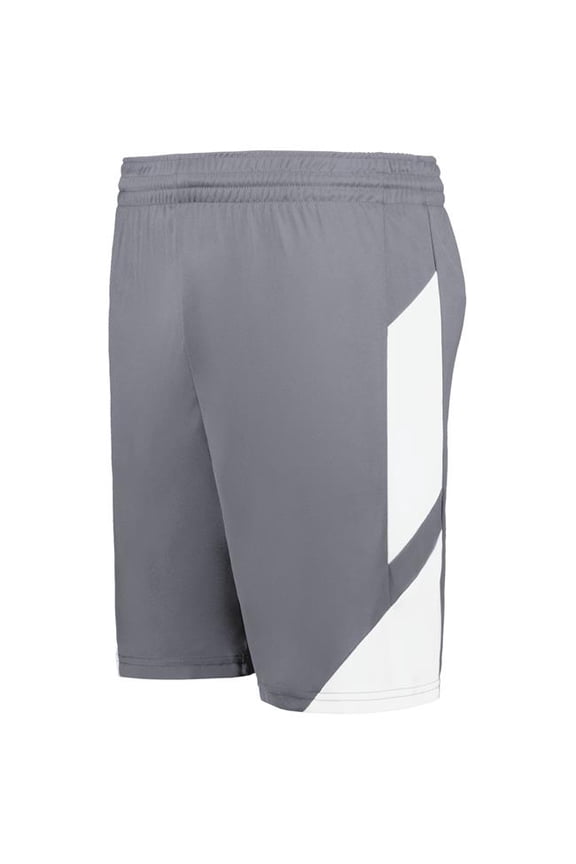 1736.R04.S Step-Back Modern Fit Basketball Shorts, Graphite & White - Small