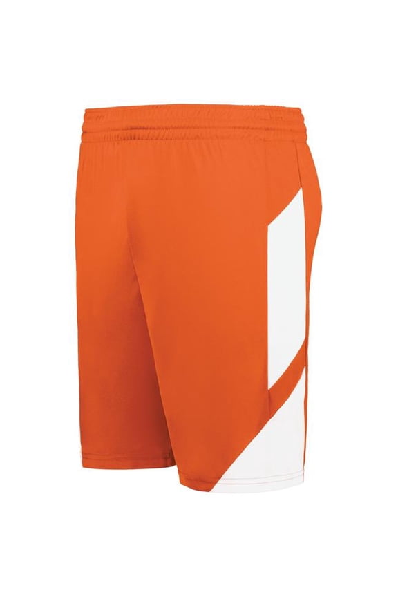 1736.320.M Step-Back Modern Fit Basketball Shorts, Orange & White - Medium