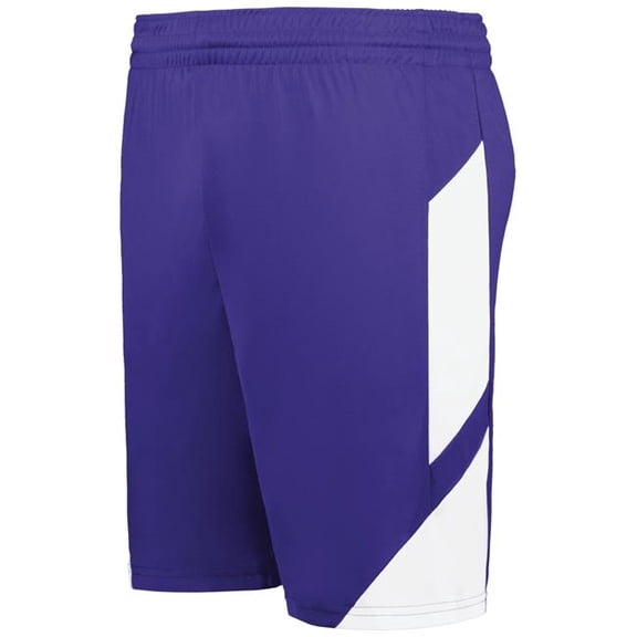 Augusta Sportswear 1736.450.3XL Step-Back Modern Fit Basketball Shorts, Purple & White - 3XL