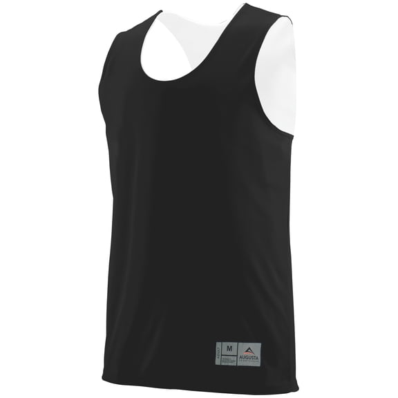 Augusta Sportswear Teen-Boys Reversible Wicking Tank, Black/White, Large