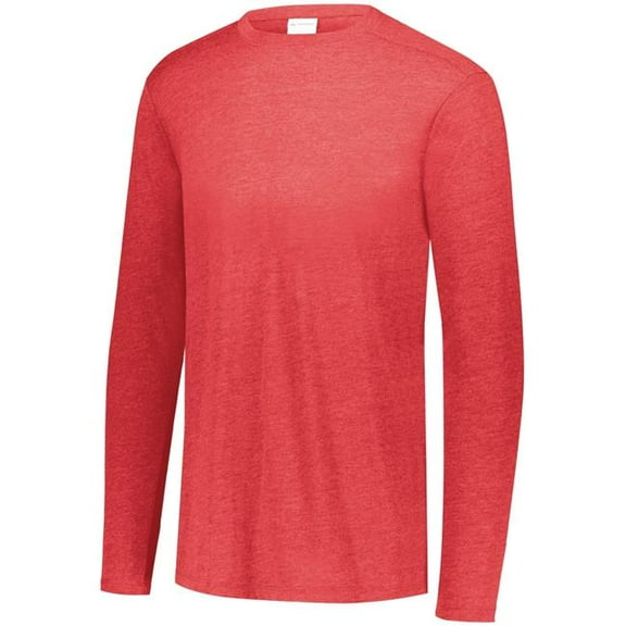 Augusta Sportswear Tri-Blend Long Sleeve Crew, Red Heather, L