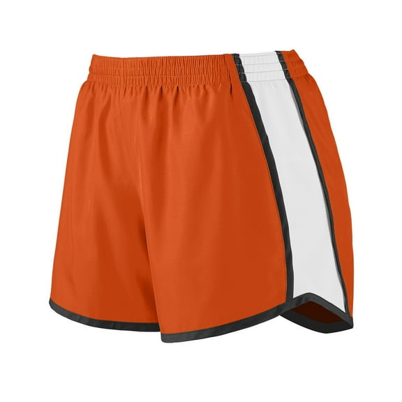 Augusta Sportswear Women's Ladies Pulse Junior Fit Activewear Team Shorts, Orange/White/Black, Medium