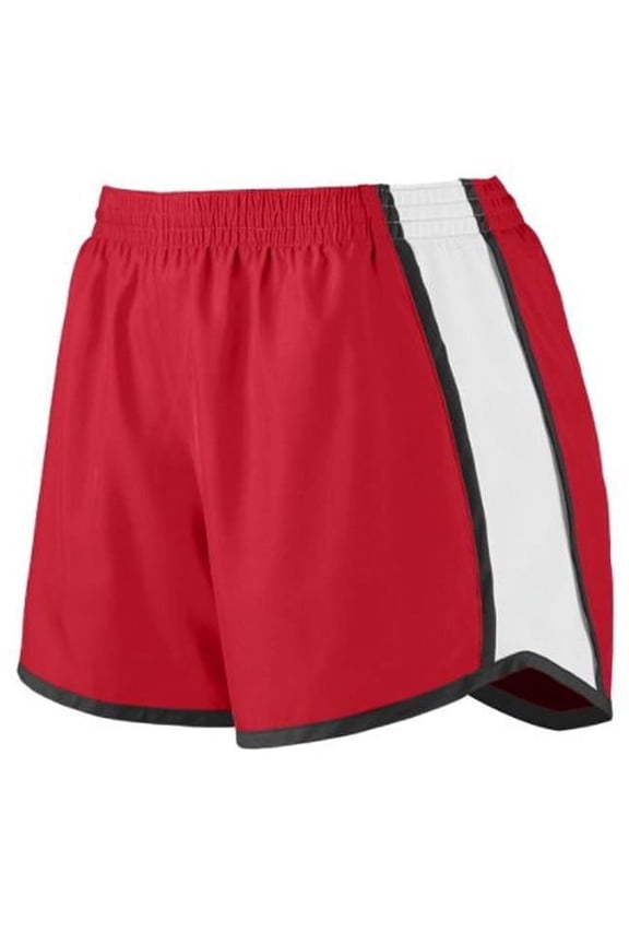 Sportswear Women's Ladies Pulse Junior Fit Activewear Team Shorts, Red/White/Black, Small
