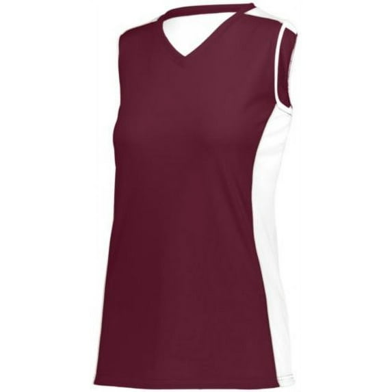 Augusta Sportswear Women's Paragon Jersey 1676 - Maroon/White/Silver Grey Size 3XL