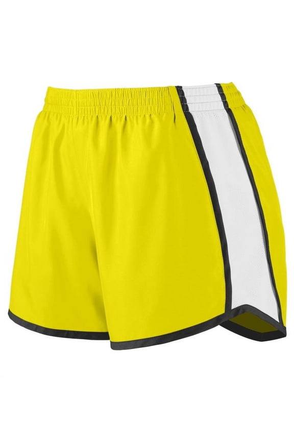 Sportswear Women's Standard Ladies Pulse Junior Fit Activewear Team Shorts, Power Yellow/White/Black, X-Large
