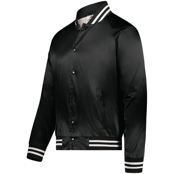 Augusta Sportswear Womens Augusta Satin Baseball Jacket/Striped Trim Red/White 3X-Large