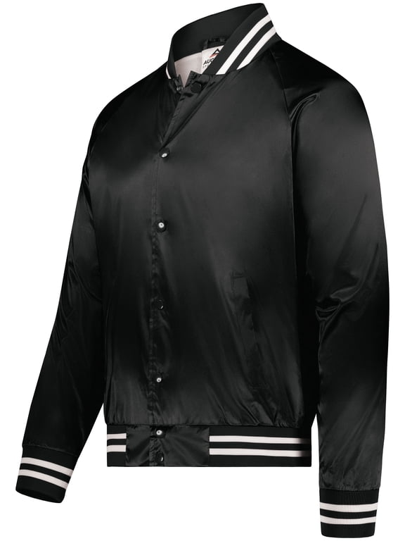 Sportswear Womens Augusta Satin Baseball Jacket/Striped Trim Red/White 3X-Large