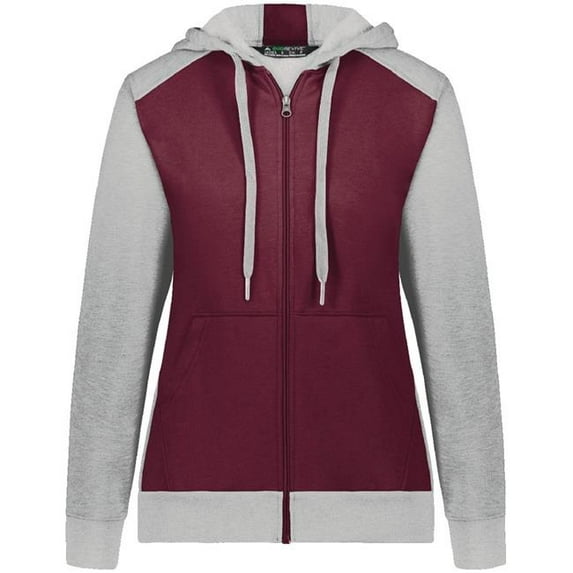 Augusta Sportswear Womens Eco-Revive Three-Season Triblend Fleece Full-Zip Hooded Sweatshirt