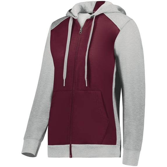 Augusta Sportswear Womens Eco-Revive Three-Season Triblend Fleece Full-Zip Hooded Sweatshirt