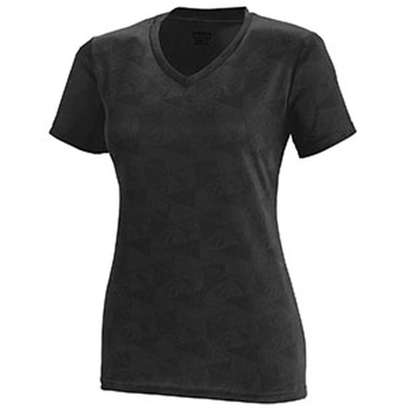 Augusta Sportswear Womens Elevate Wicking Tee Black/White Print 1792