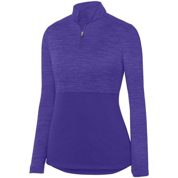 Augusta Sportswear Womens Shadow Tonal Heather 1/4 Zip Pullover XS Purple