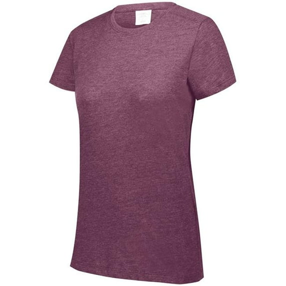 Augusta Sportswear Womens Tri-Blend T-Shirt, Maroon Heather, 3XL