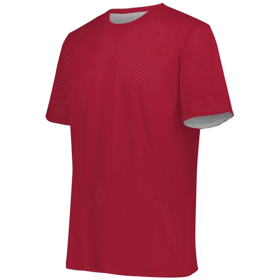 Augusta Sportswear XL Boys Short Sleeve Mesh Reversible Jersey Scarlet/White 1603