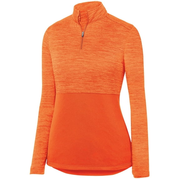 Augusta Sportswear XS Womens SHADOW TONAL HEATHER 1/4 ZIP PULLOVER Orange 2909