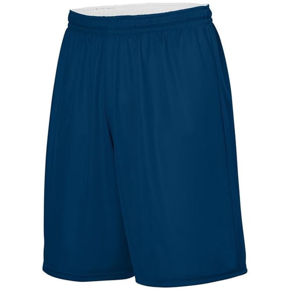Augusta Sportswear 1407.301.XS Youth Reversible Wicking Shorts, Navy & White - Extra Small