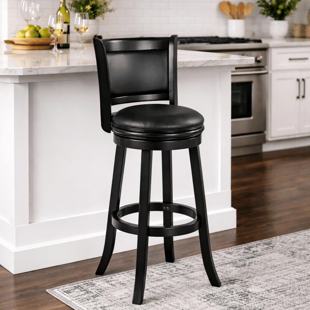 Boraam Augusta Bar Height Swivel Bar Stool in Cappuccino and Dark Brown