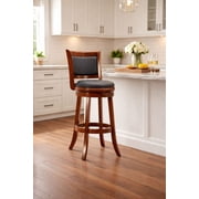 Augusta Swivel Wood Bar Stool - Amber