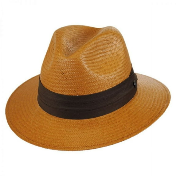 Augusta Toyo Straw Safari Fedora Hat - M - Tan