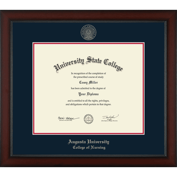Augusta University College of Nursing Diploma Frame, Document Size 17" x 14"
