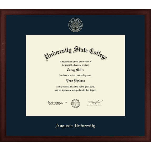 Augusta University Diploma Frame, Document Size 17" x 14"