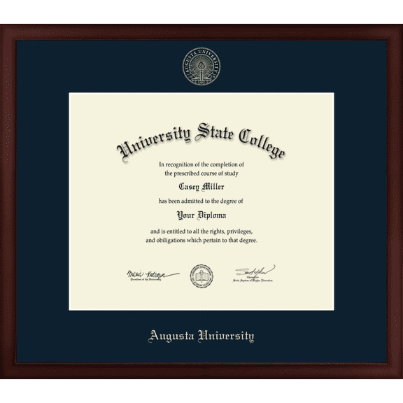 Augusta University Diploma Frame, Document Size 17" x 14"