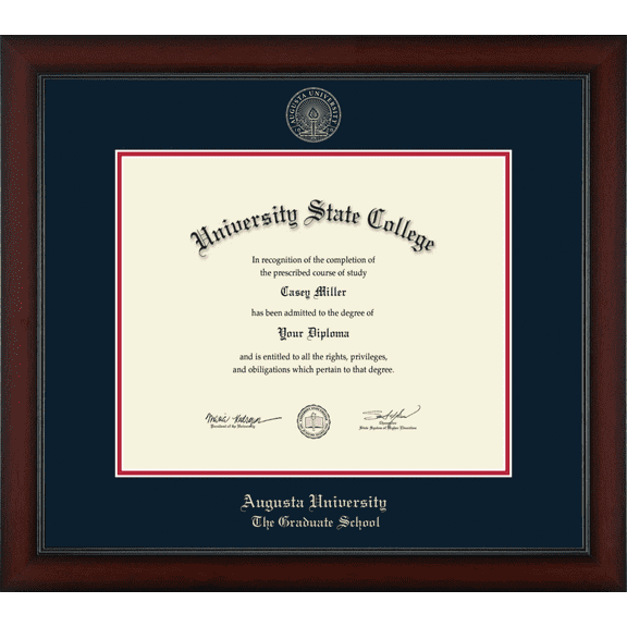 Augusta University The Graduate School Diploma Frame, Document Size 17" x 14"