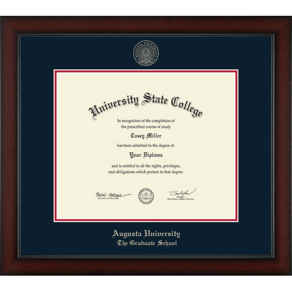 Augusta University The Graduate School Diploma Frame, Document Size 17" x 14"