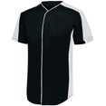 thumbnail image 1 of Augusta XL Full-Button Baseball Jersey Black/White 1655, 1 of 3