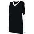 thumbnail image 1 of Augusta XL Ladies Block Out Jersey Black/White 1714, 1 of 3