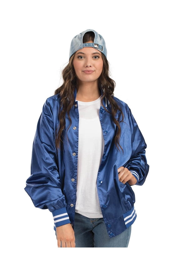- New Men - Artix - Satin Baseball Jacket Striped Trim