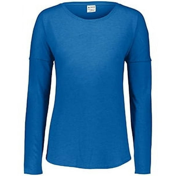 Augusta XS Ladies Lux Tri-Blend Long Sleeve Tee Royal Heather 3077