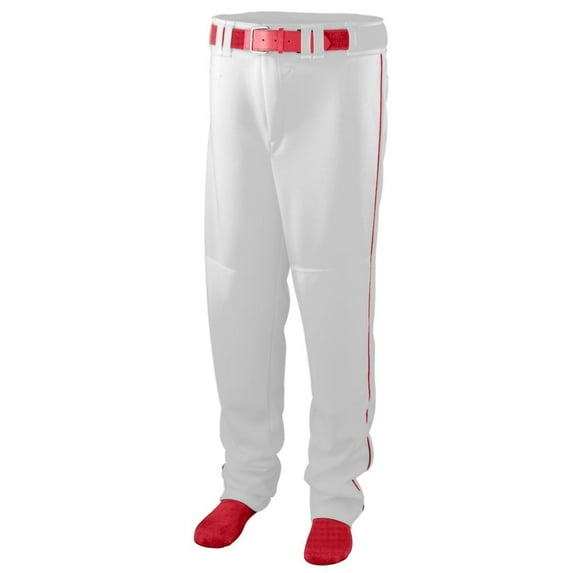 Augusta XS Youth Series Baseball/Softball Pant With Piping White/Red 1446