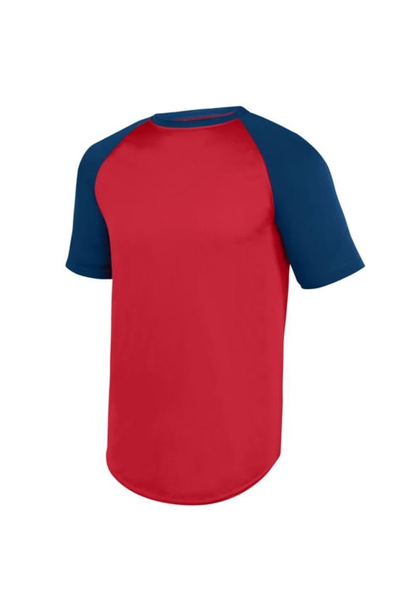 XS Youth Wicking Short Sleeve Baseball Jersey Red/Navy 1509