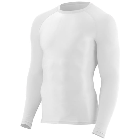 Augusta YTH HYPERFORM LS CMPRSS SHIRT WHITE L