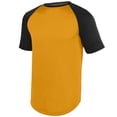 thumbnail image 1 of Augusta Youth Wicking Short Sleeve Baseball Jersey 1509 Gold/Black Xs, 1 of 2