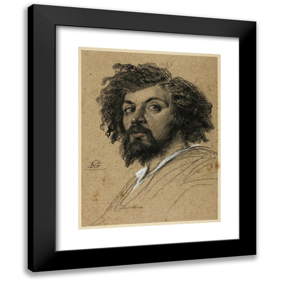 Auguste Barthélémy Glaize 12x14 Black Modern Framed Museum Art Print Titled - Self-Portrait (C. 1830)