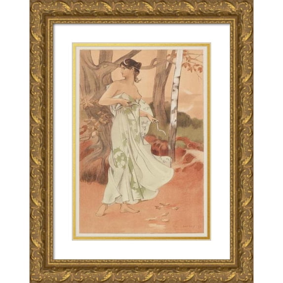 Auguste Donnay 18x24 Gold Ornate Framed and Double Matted Museum Art Print Titled - Artemis (1897)