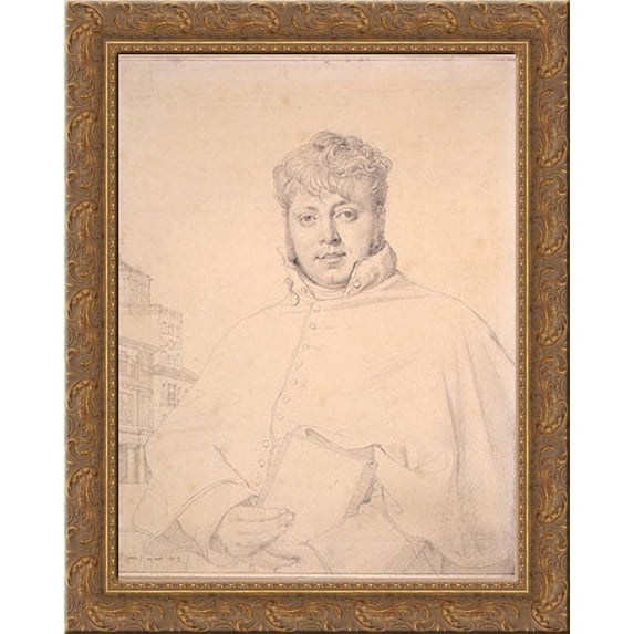 Auguste-Jean-Marie Gu?nepin 20x24 Gold Ornate Wood Framed Canvas Art by Ingres, Jean Auguste Dominique
