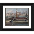 thumbnail image 1 of Auguste Louis Lepère 24x19 Black Ornate Framed Double Matted Museum Art Print Titled: La Seine, at the Quai De La Rapee (1884), 1 of 5