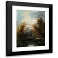 thumbnail image 1 of Auguste Rigon 19x24 Black Modern Framed Museum Art Print Titled - Landscape with Rivers and Peasant, 1 of 5
