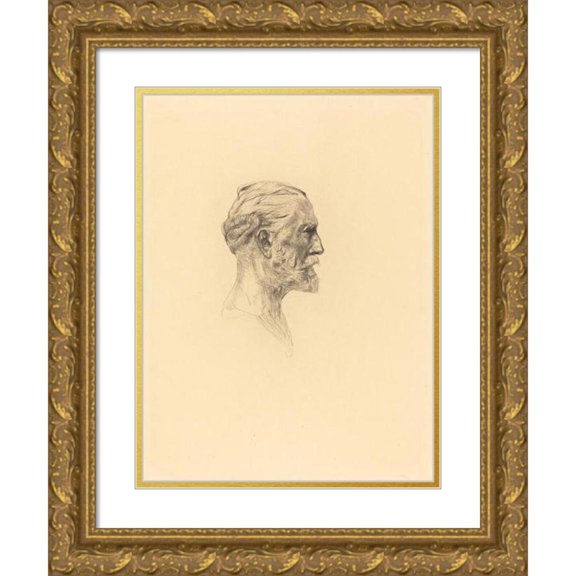Auguste Rodin 19x24 Gold Ornate Framed and Double Matted Museum Art Print Titled - Antonin Proust