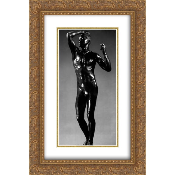Auguste Rodin 2x Matted 16x24 Gold Ornate Framed Art Print 'L'Age d'Airain'