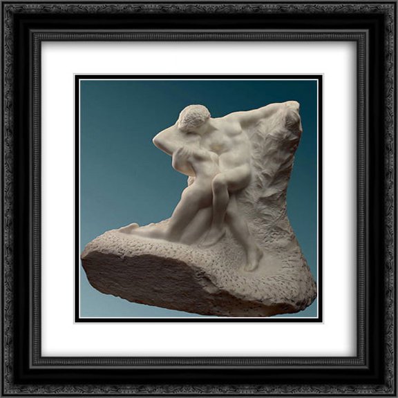 Auguste Rodin 2x Matted 20x20 Black Ornate Framed Art Print 'Eternal Spring'