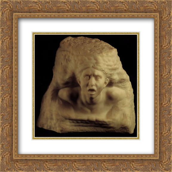 Auguste Rodin 2x Matted 20x20 Gold Ornate Framed Art Print 'L'orage'