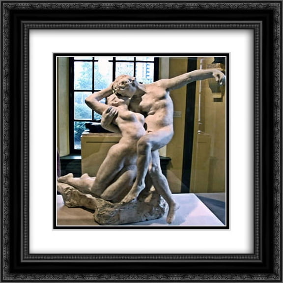 Auguste Rodin 2x Matted 20x22 Black Ornate Framed Art Print 'The Eternal Spring Kiss'