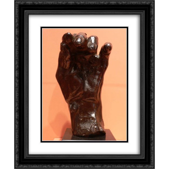 Auguste Rodin 2x Matted 20x24 Black Ornate Framed Art Print 'Hand '