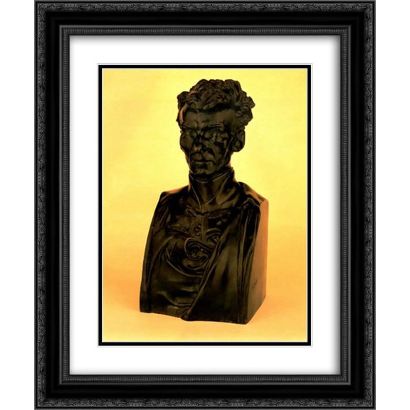 Auguste Rodin 2x Matted 20x24 Black Ornate Framed Art Print 'Portrait of a Man'