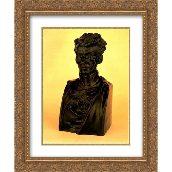 Auguste Rodin 2x Matted 20x24 Gold Ornate Framed Art Print 'Portrait of a Man'