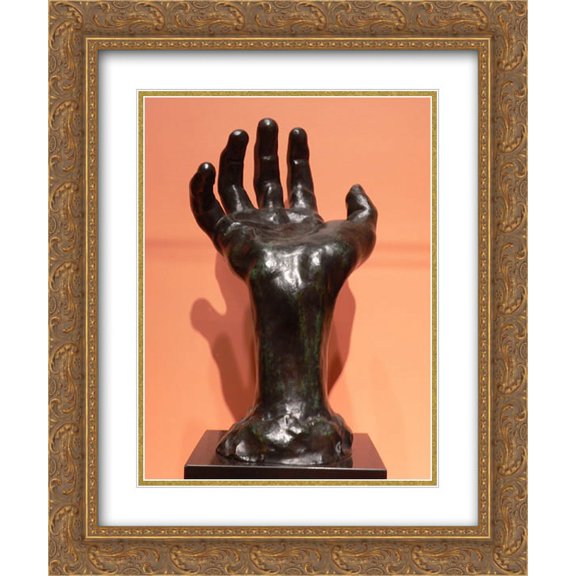 Auguste Rodin 2x Matted 20x24 Gold Ornate Framed Art Print 'Right hand'